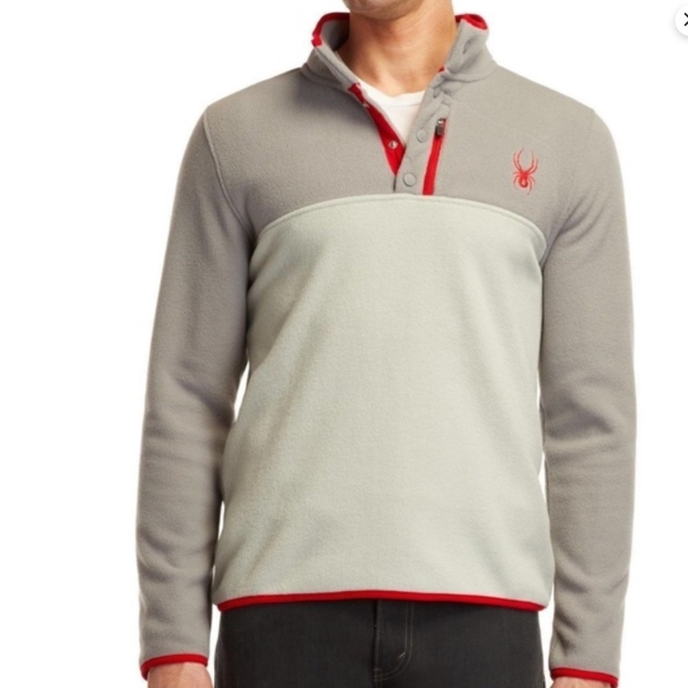 Spyder Steel Gray Polar fleece pullover jacket Men’s Size XL
